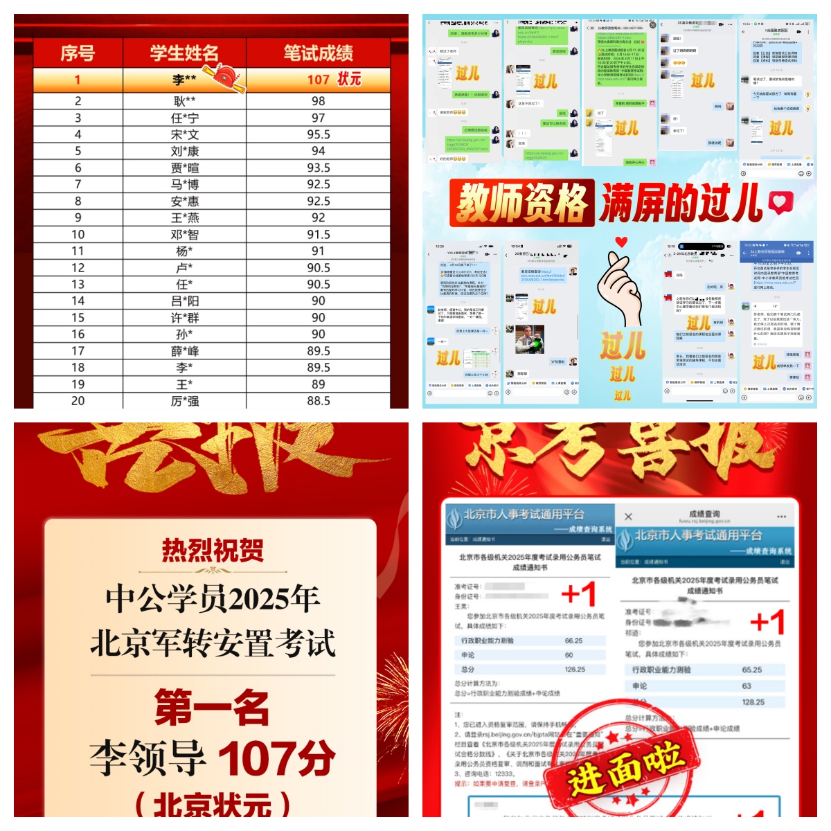 北京中公教育学员最新高分上岸出炉,快来围观吧！
