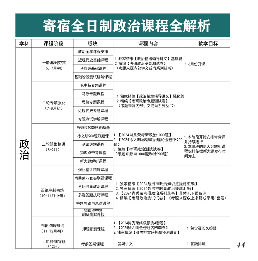 全日制寄宿营课程
