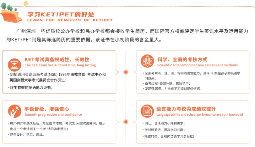 海洋剑桥英语MSE KET/PET考级培训课程教授内容：