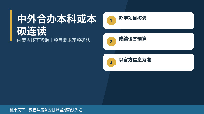 中外合办本科或本硕连读